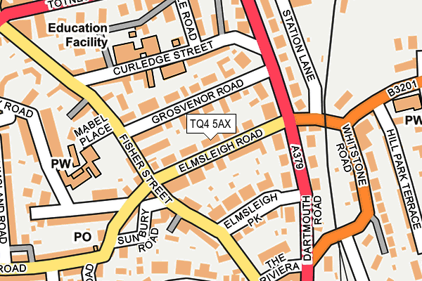 TQ4 5AX map - OS OpenMap – Local (Ordnance Survey)