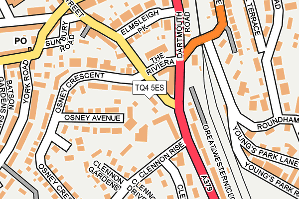 TQ4 5ES map - OS OpenMap – Local (Ordnance Survey)