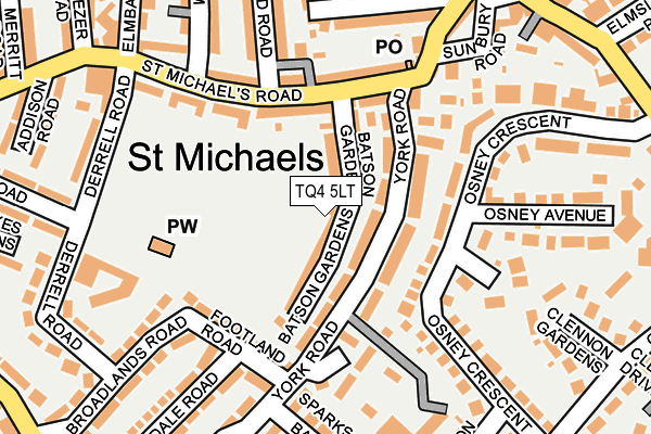 TQ4 5LT map - OS OpenMap – Local (Ordnance Survey)