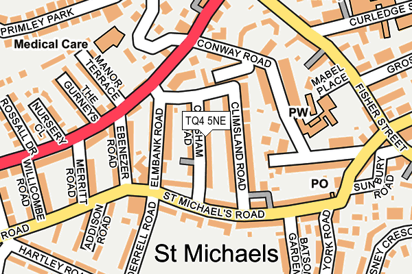 TQ4 5NE map - OS OpenMap – Local (Ordnance Survey)