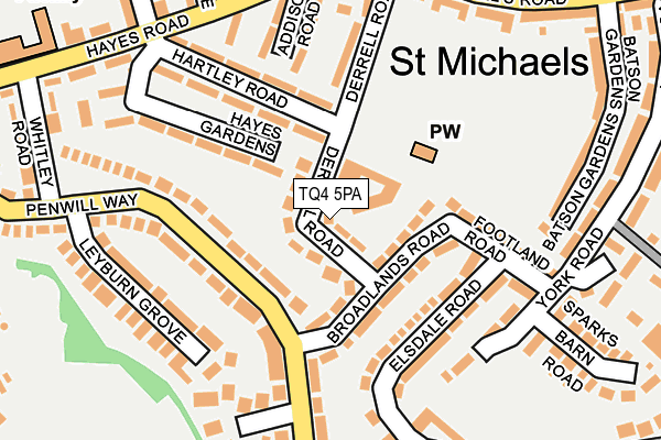 TQ4 5PA map - OS OpenMap – Local (Ordnance Survey)