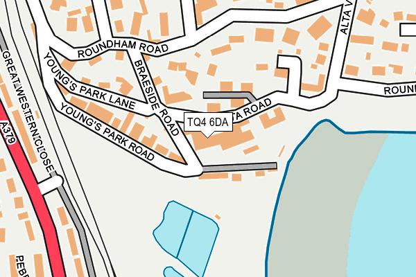 TQ4 6DA map - OS OpenMap – Local (Ordnance Survey)