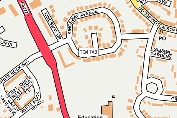 TQ4 7AB map - OS OpenMap – Local (Ordnance Survey)