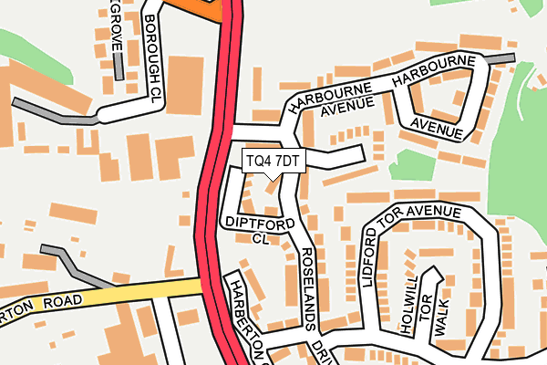TQ4 7DT map - OS OpenMap – Local (Ordnance Survey)