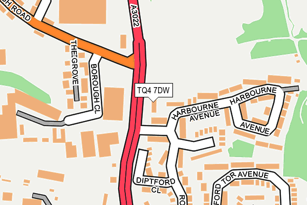 TQ4 7DW map - OS OpenMap – Local (Ordnance Survey)