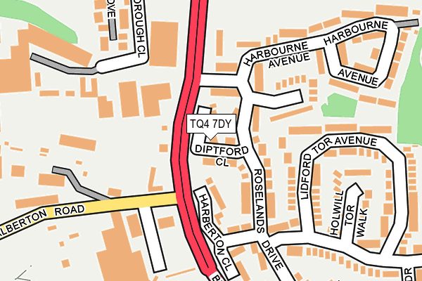 TQ4 7DY map - OS OpenMap – Local (Ordnance Survey)