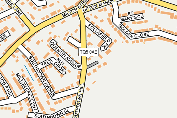 TQ5 0AE map - OS OpenMap – Local (Ordnance Survey)