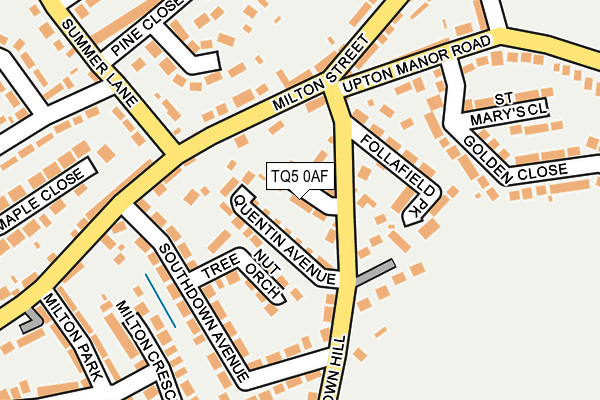 TQ5 0AF map - OS OpenMap – Local (Ordnance Survey)
