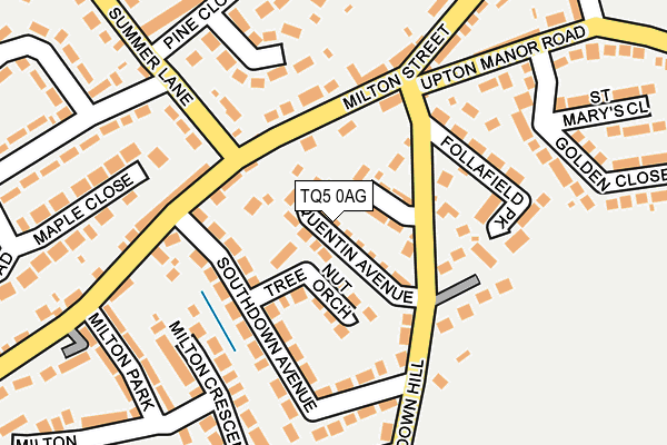 TQ5 0AG map - OS OpenMap – Local (Ordnance Survey)