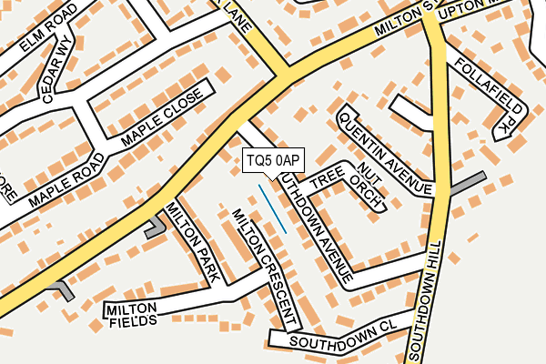 TQ5 0AP map - OS OpenMap – Local (Ordnance Survey)