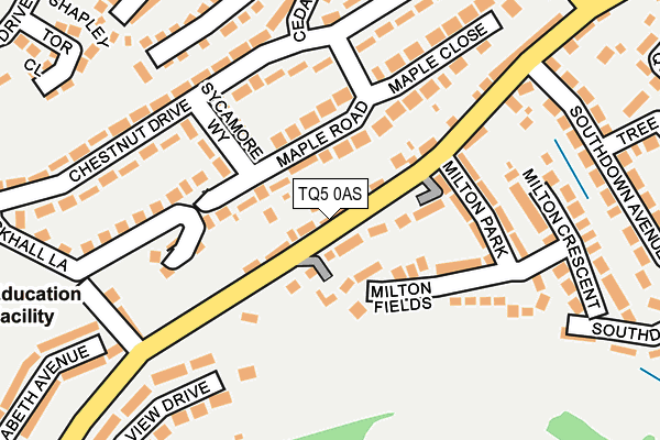 TQ5 0AS map - OS OpenMap – Local (Ordnance Survey)