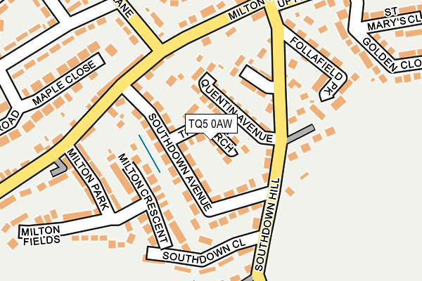 TQ5 0AW map - OS OpenMap – Local (Ordnance Survey)