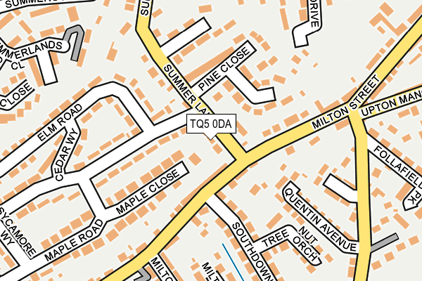 TQ5 0DA map - OS OpenMap – Local (Ordnance Survey)