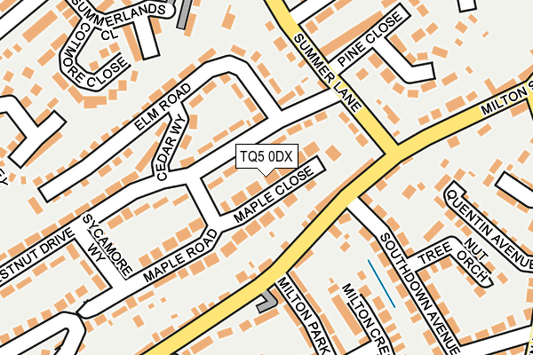 TQ5 0DX map - OS OpenMap – Local (Ordnance Survey)