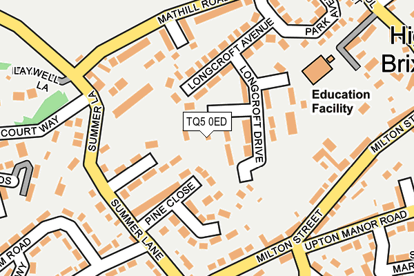 TQ5 0ED map - OS OpenMap – Local (Ordnance Survey)