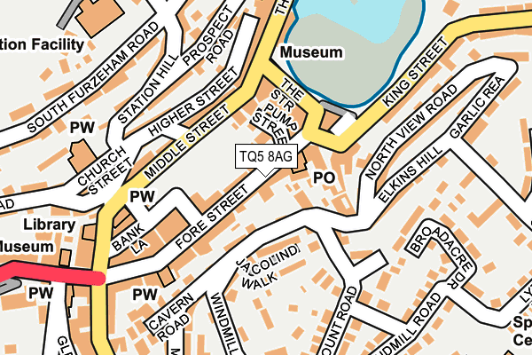 Map of THE OLD COACHING INN BRIXHAM LTD at local scale