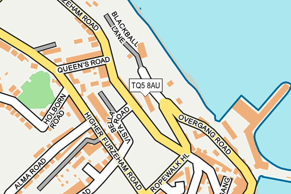 TQ5 8AU map - OS OpenMap – Local (Ordnance Survey)