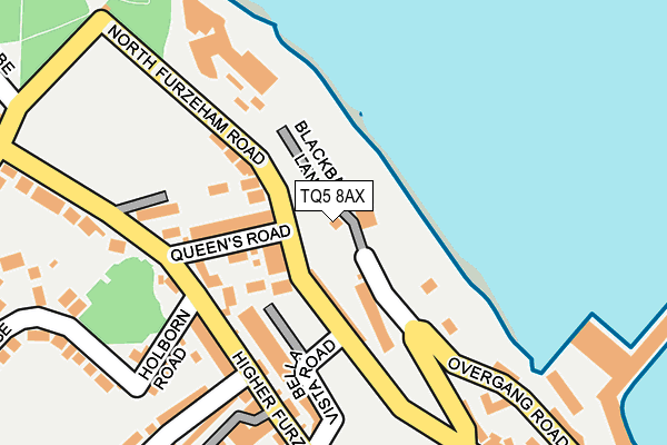 TQ5 8AX map - OS OpenMap – Local (Ordnance Survey)