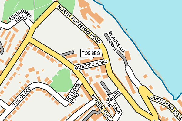 TQ5 8BG map - OS OpenMap – Local (Ordnance Survey)