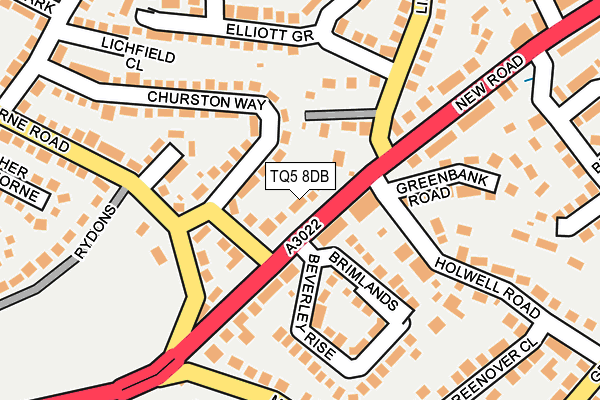 TQ5 8DB map - OS OpenMap – Local (Ordnance Survey)