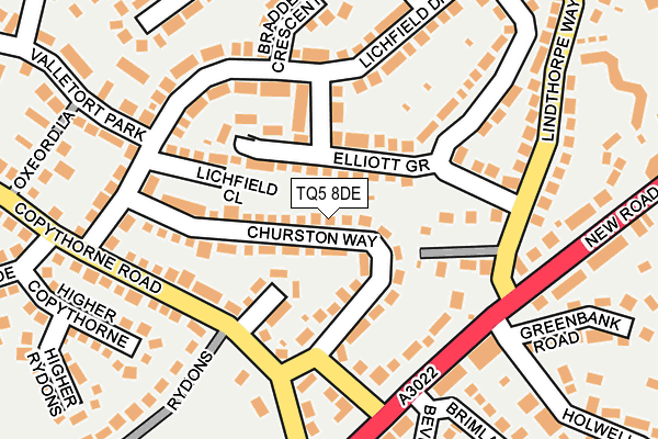 TQ5 8DE map - OS OpenMap – Local (Ordnance Survey)