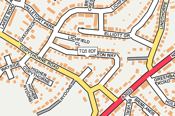 TQ5 8DF map - OS OpenMap – Local (Ordnance Survey)