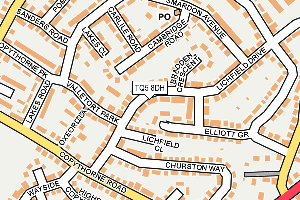 TQ5 8DH map - OS OpenMap – Local (Ordnance Survey)