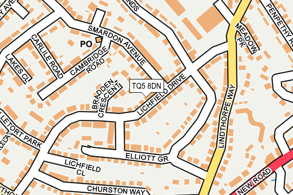 TQ5 8DN map - OS OpenMap – Local (Ordnance Survey)
