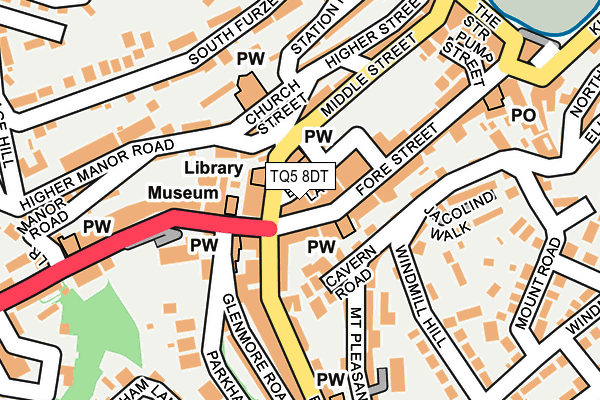 TQ5 8DT map - OS OpenMap – Local (Ordnance Survey)