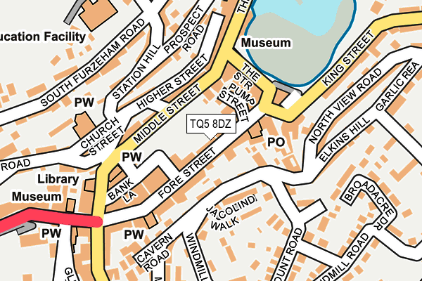 TQ5 8DZ map - OS OpenMap – Local (Ordnance Survey)