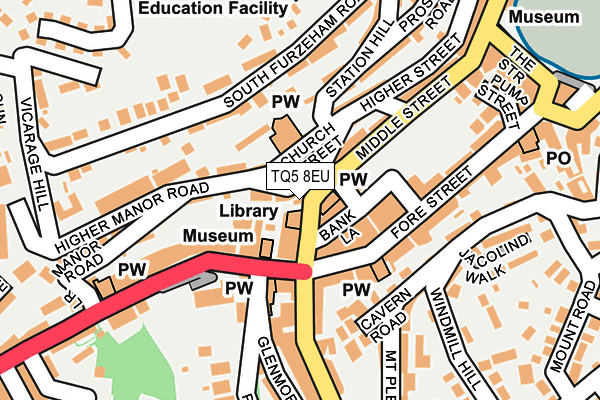 TQ5 8EU map - OS OpenMap – Local (Ordnance Survey)