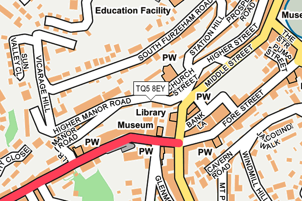 TQ5 8EY map - OS OpenMap – Local (Ordnance Survey)
