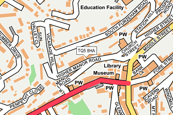 TQ5 8HA map - OS OpenMap – Local (Ordnance Survey)