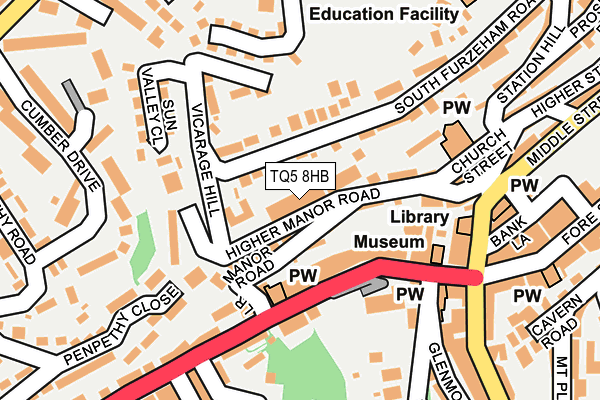 TQ5 8HB map - OS OpenMap – Local (Ordnance Survey)