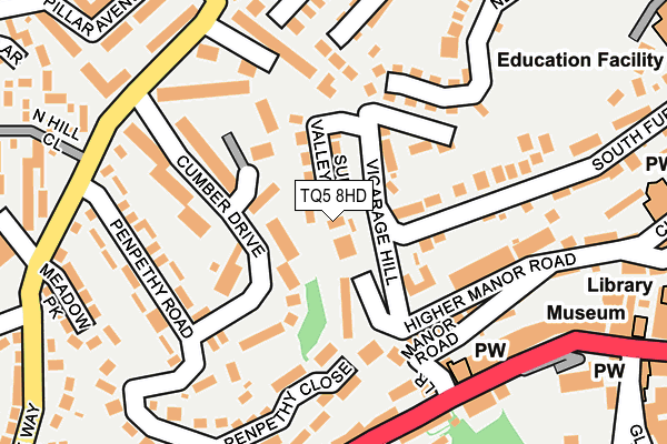 TQ5 8HD map - OS OpenMap – Local (Ordnance Survey)