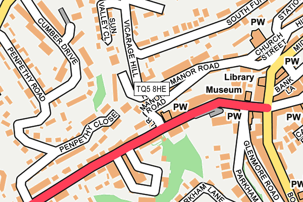 TQ5 8HE map - OS OpenMap – Local (Ordnance Survey)