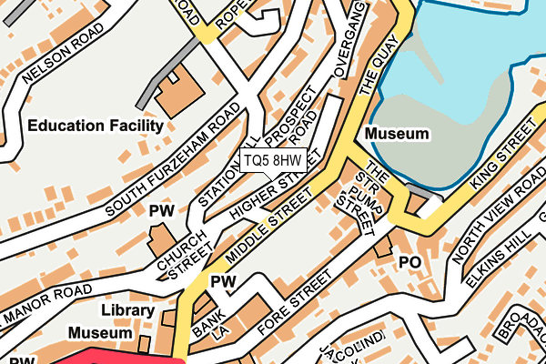 TQ5 8HW map - OS OpenMap – Local (Ordnance Survey)