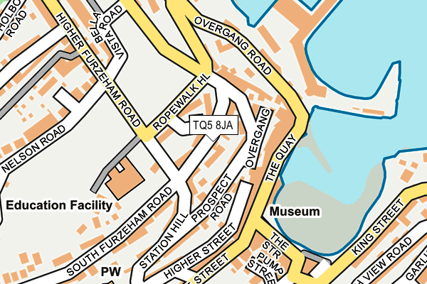 TQ5 8JA map - OS OpenMap – Local (Ordnance Survey)