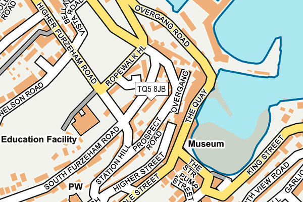 TQ5 8JB map - OS OpenMap – Local (Ordnance Survey)