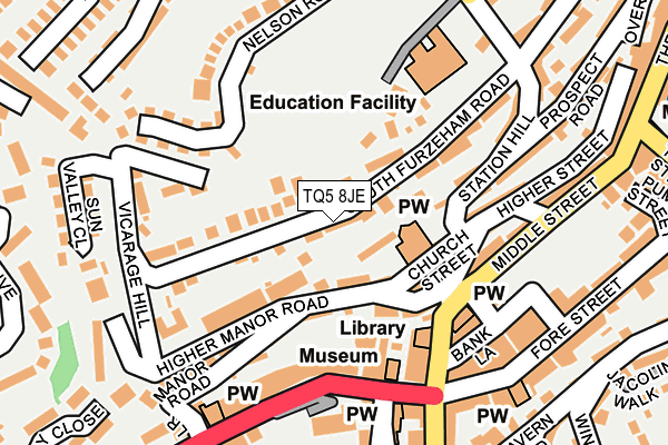TQ5 8JE map - OS OpenMap – Local (Ordnance Survey)