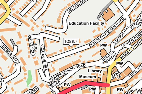 TQ5 8JF map - OS OpenMap – Local (Ordnance Survey)