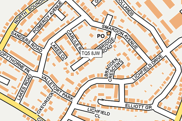 TQ5 8JW map - OS OpenMap – Local (Ordnance Survey)