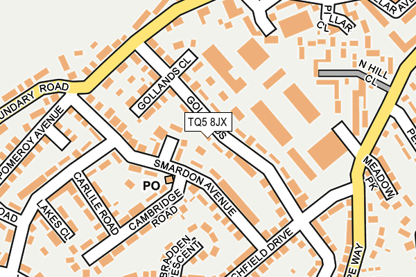 TQ5 8JX map - OS OpenMap – Local (Ordnance Survey)