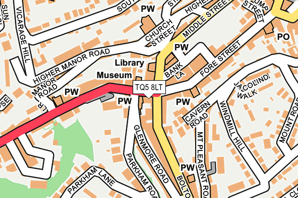 TQ5 8LT map - OS OpenMap – Local (Ordnance Survey)