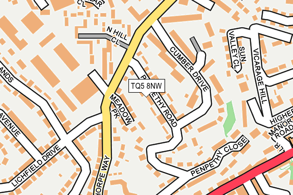 TQ5 8NW map - OS OpenMap – Local (Ordnance Survey)