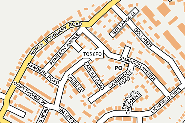 TQ5 8PQ map - OS OpenMap – Local (Ordnance Survey)