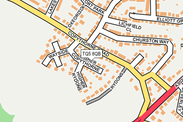 TQ5 8QB map - OS OpenMap – Local (Ordnance Survey)