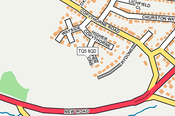 TQ5 8QD map - OS OpenMap – Local (Ordnance Survey)
