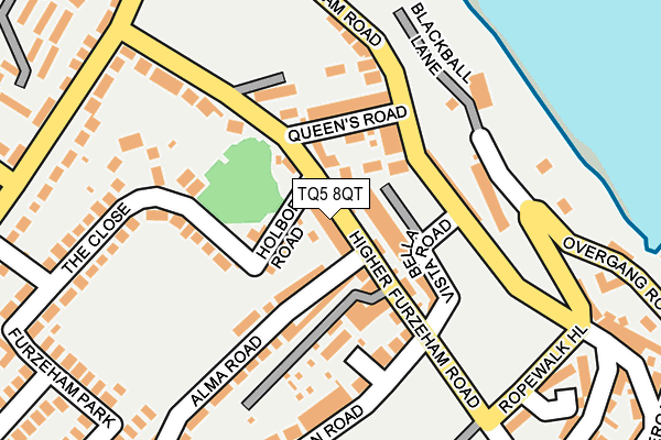 TQ5 8QT map - OS OpenMap – Local (Ordnance Survey)