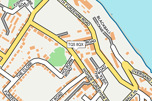 TQ5 8QX map - OS OpenMap – Local (Ordnance Survey)